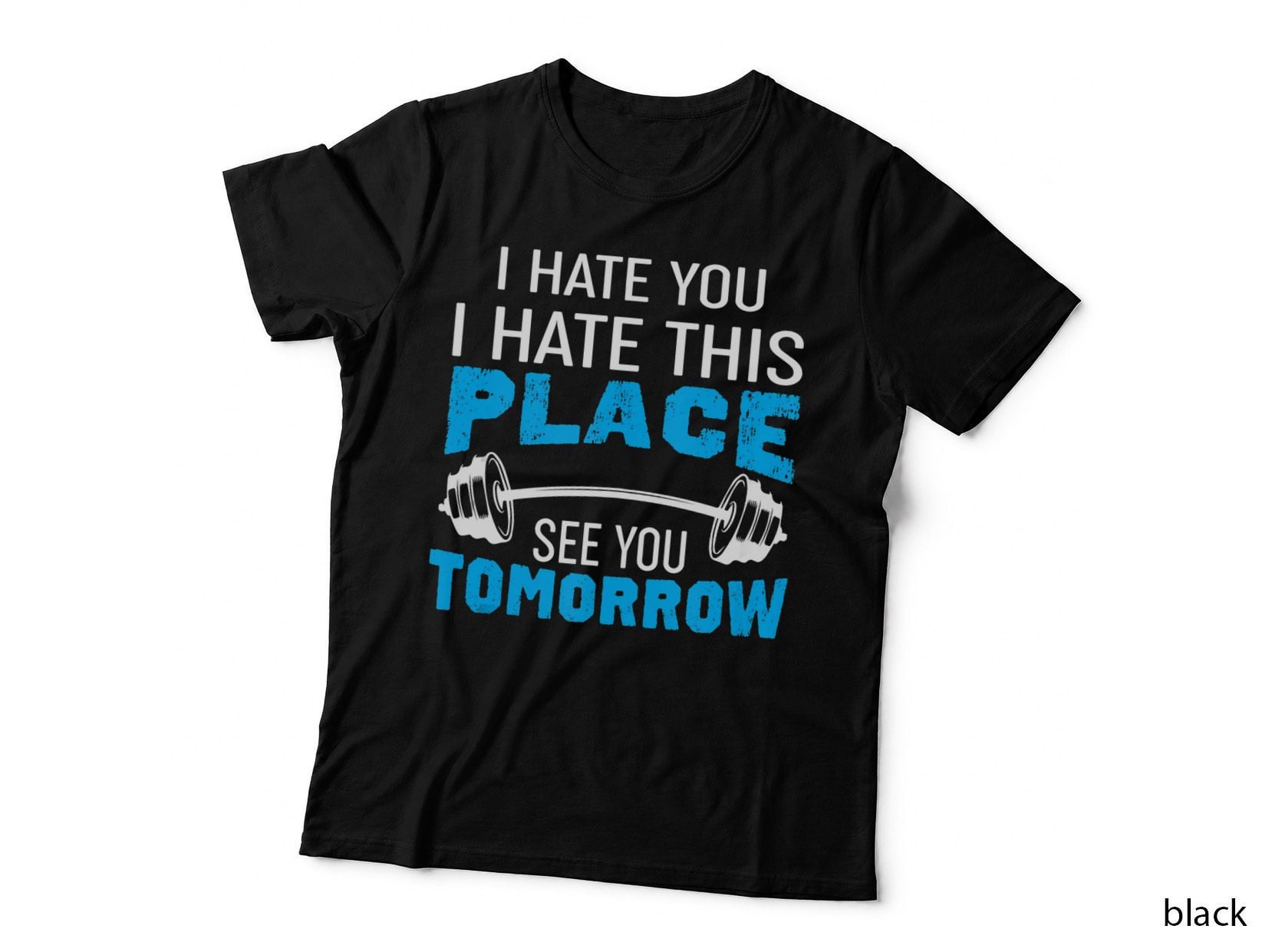 I Hate You This Place See You Tomorrow Funny Workout Gym, Fitness Humor T-Shirt