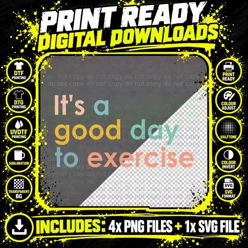 It's a Good Day to Exercise PE Teacher Funny Gym Png SVG Digital Bundle