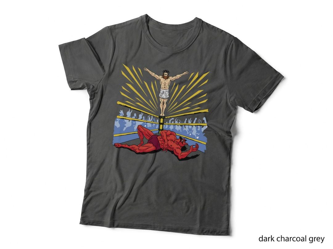 Jesus Wrestling Satan T-Shirt