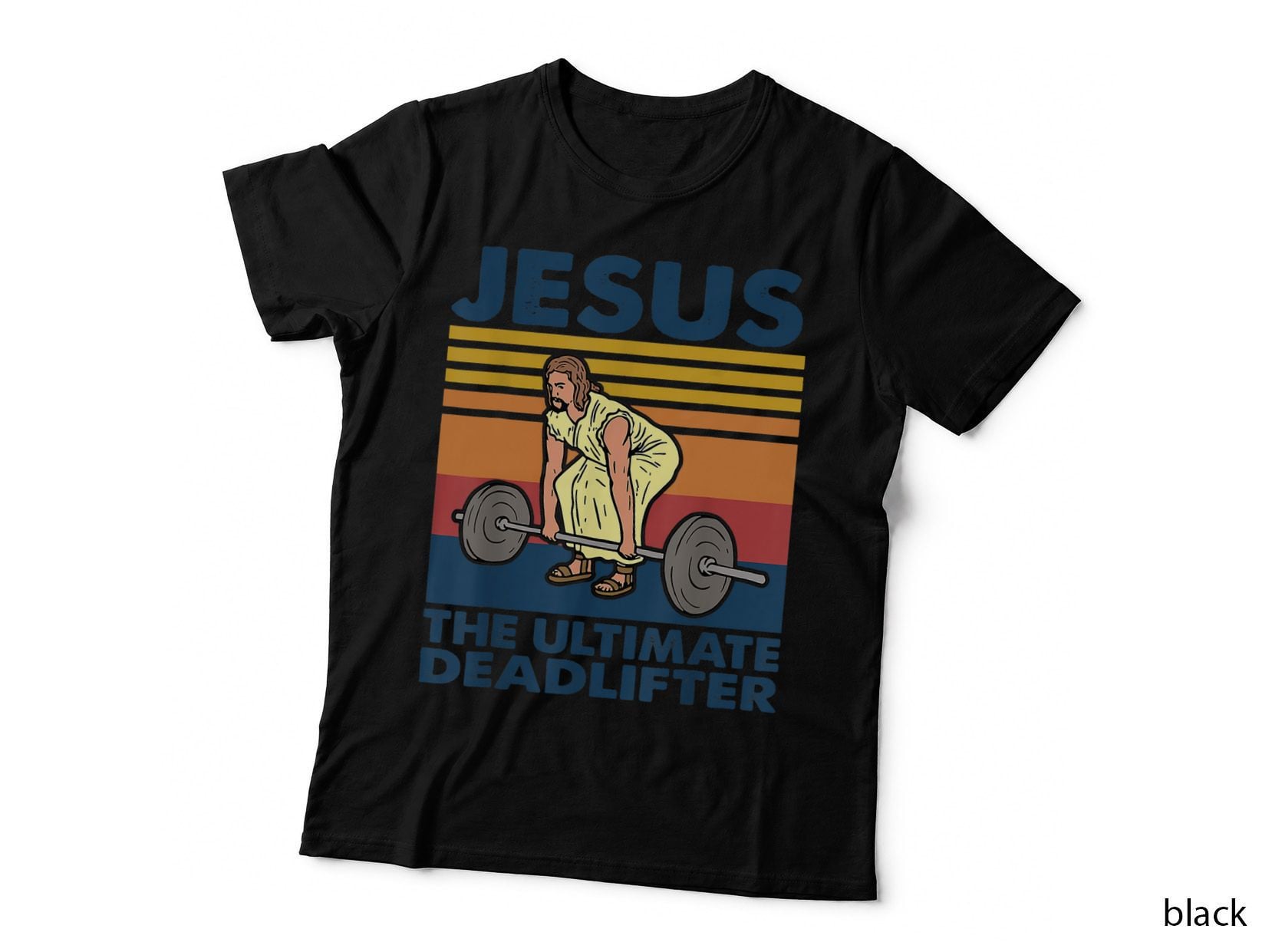 Jesus the Ultimate Deadlifter Funny Vintage Gym Christian T-Shirt