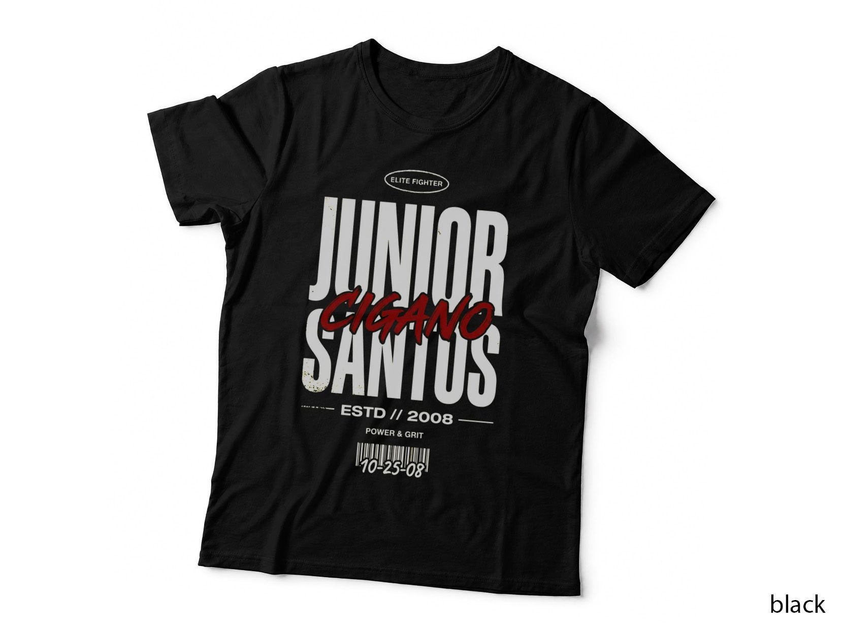 Junior Santos MMA Fight Tee, Cage Combat Apparel, Knockout Power Print