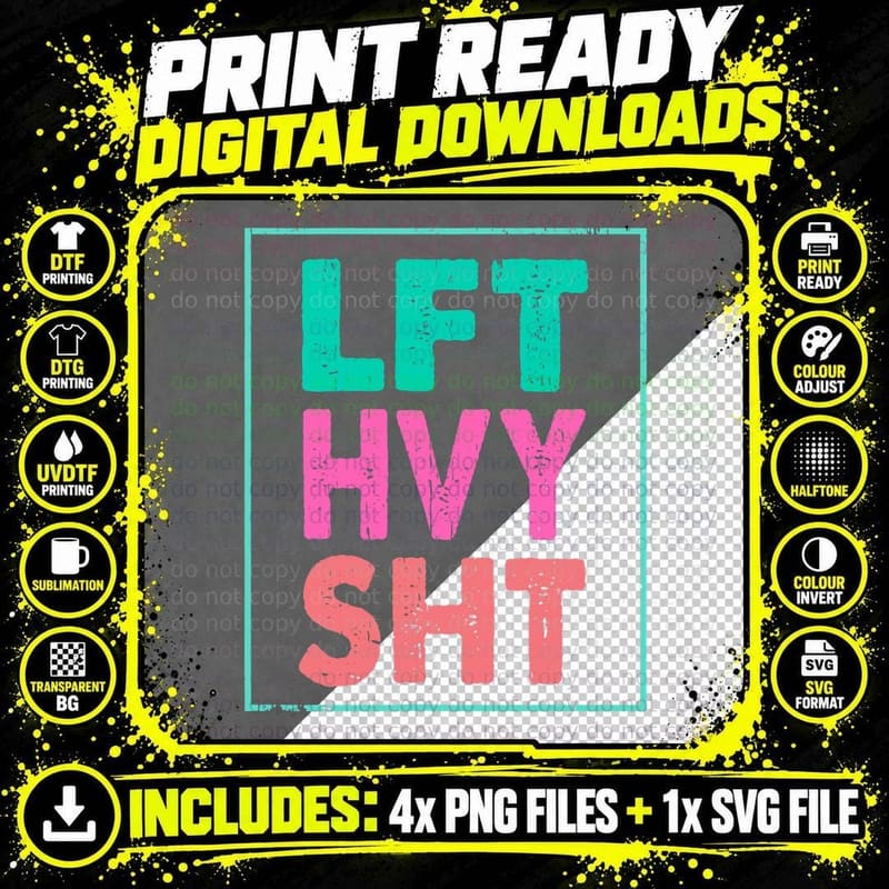 LFT HVY SHT Lift Heavy Gym Fitness Women Bodybuilding Png SVG Digital Bundle