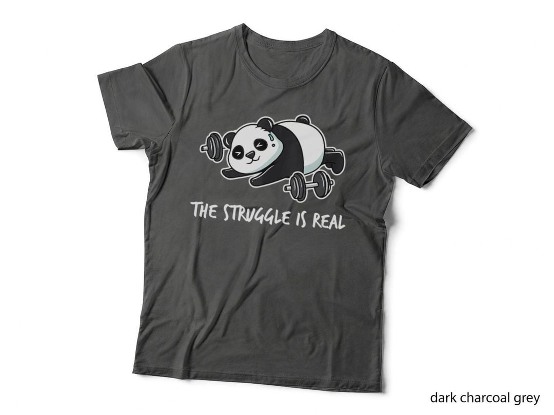 Lazy Gym Panda the Struggle Is Real, Workout Fitness T-Shirt