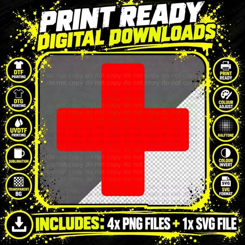 Life Guard Medic Fire Fighter Safety + Rescue Cross Png SVG Digital Bundle