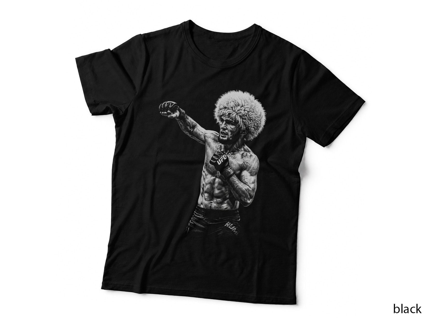 MMA Fighter Halftone Print, Boxing Champ Tee, Knockout Power Print