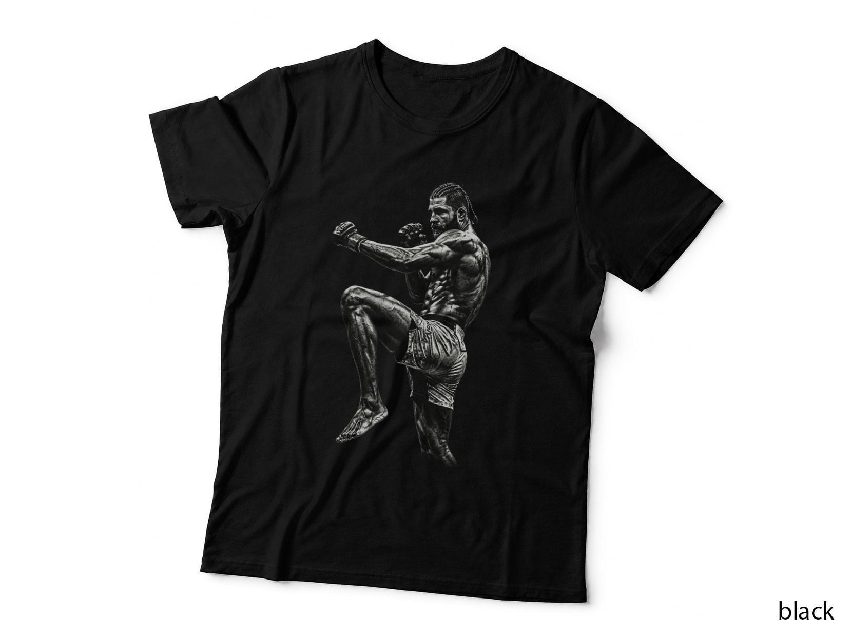 MMA Fighter Halftone Print, Mixed Martial Arts, Combat Sports Tee