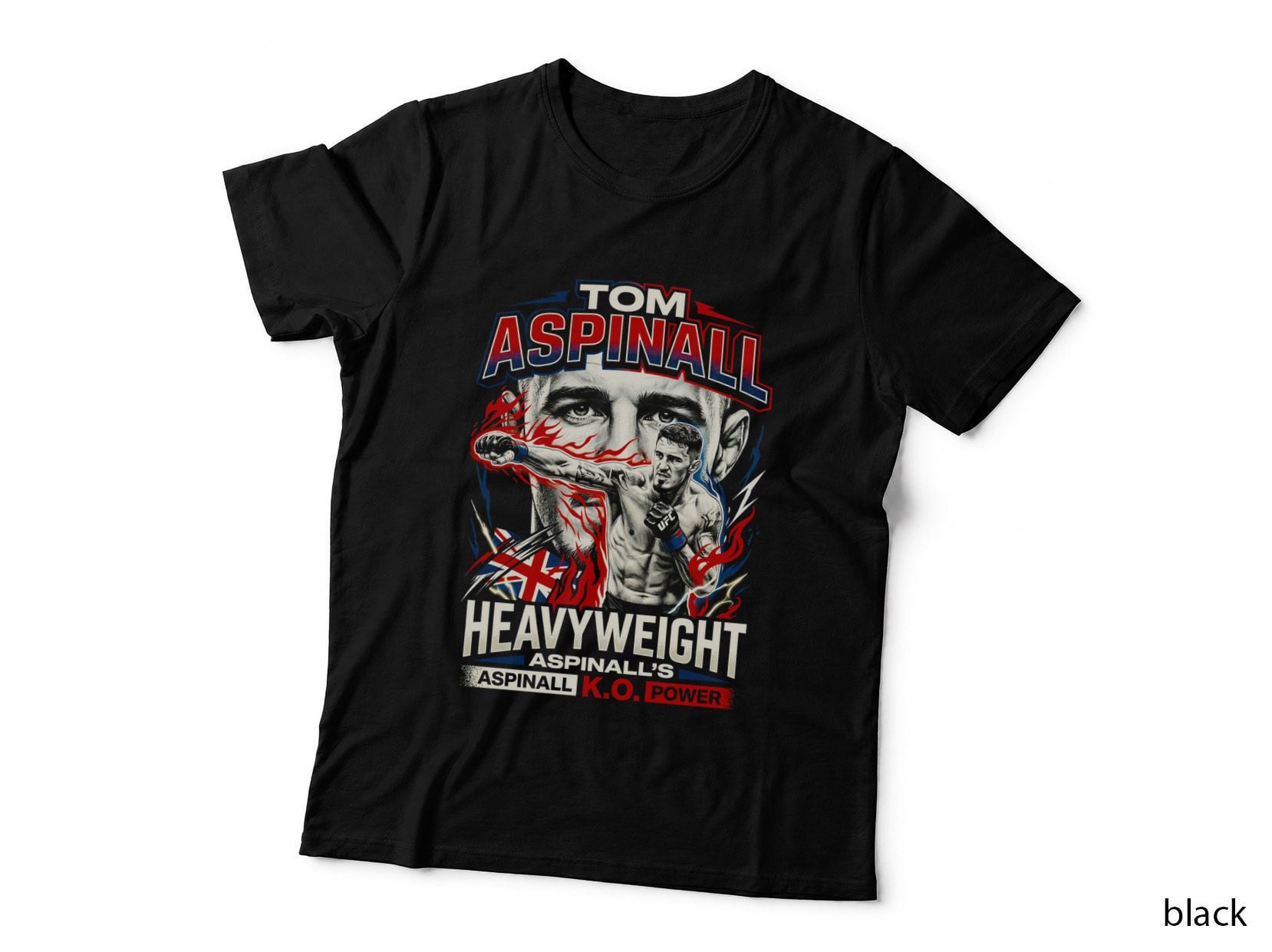 MMA Fighter T-Shirt, Knockout Power, Heavyweight Print