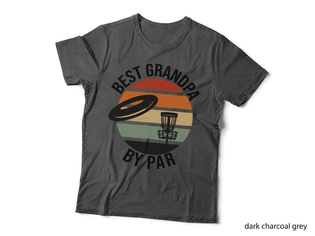 Mens Best Grandpa by Par Fathers Day Frisbee Disc Golf T-Shirt