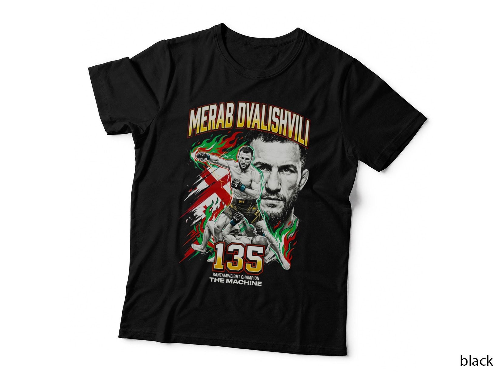 Merab Dvalishvili MMA Fighter T-Shirt, Knockout Power Print