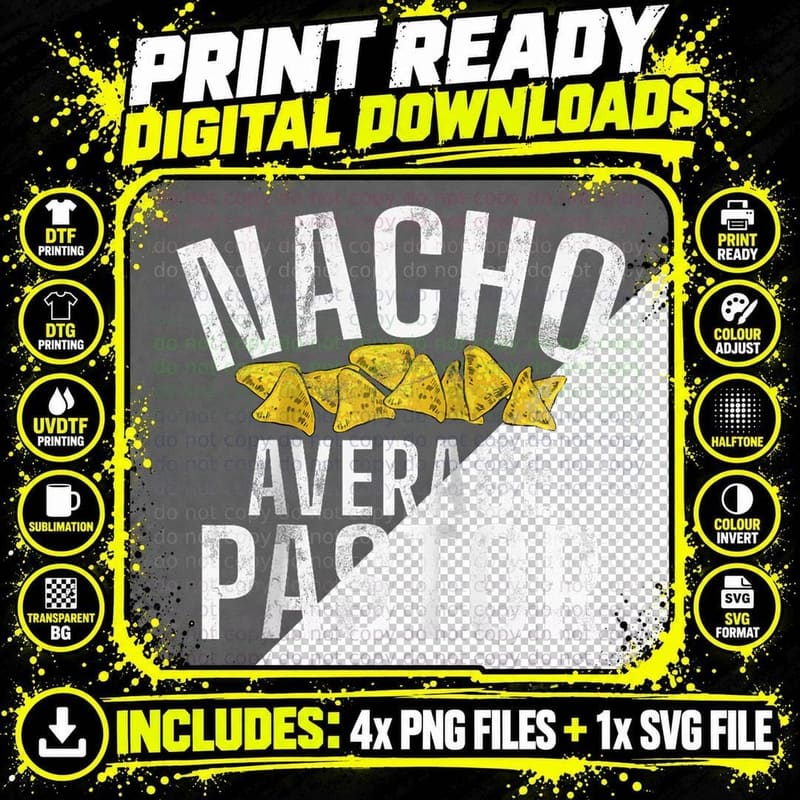 Nacho Average Pastor, Church Ministry Lifestyle T-Shirt Png SVG Digital Bundle