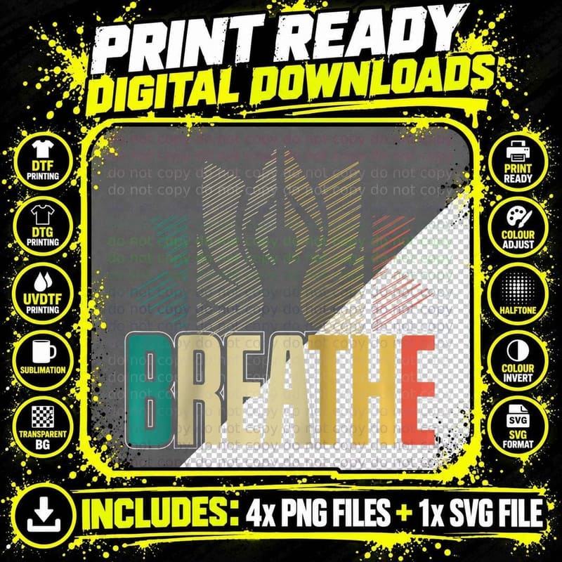 Namaste Yoga Zen Meditation Stretching Peaceful Mindful Png SVG Digital Bundle