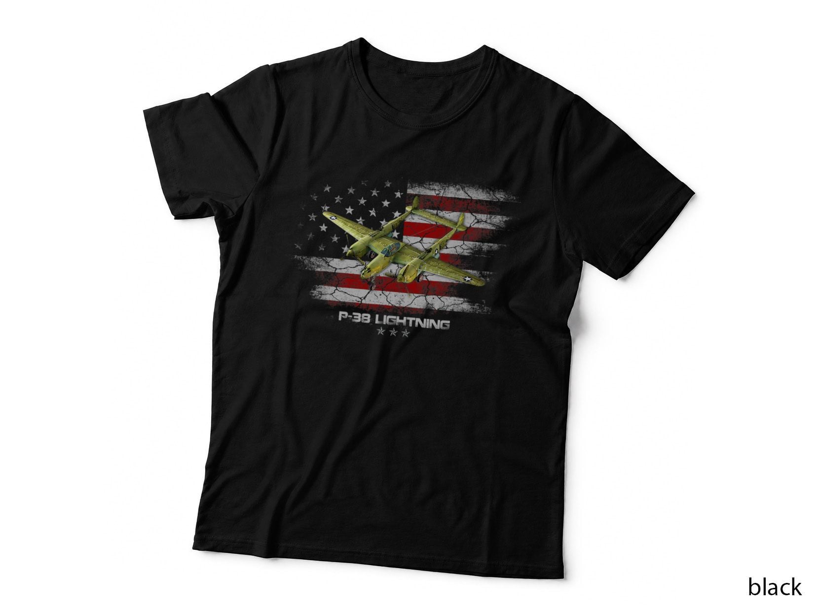 P-38 Lightning P38 WW2 Aircraft Fighter Jet Pilot Veteran T-Shirt