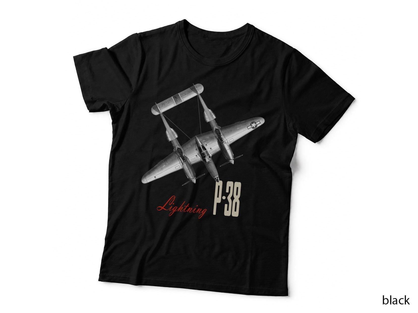 P-38 Lightning WW2 Fighter Aircraft T-Shirt