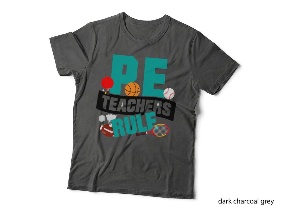 P.e. Teachers Rule Graphic Funny School Gym Class Gift T-Shirt