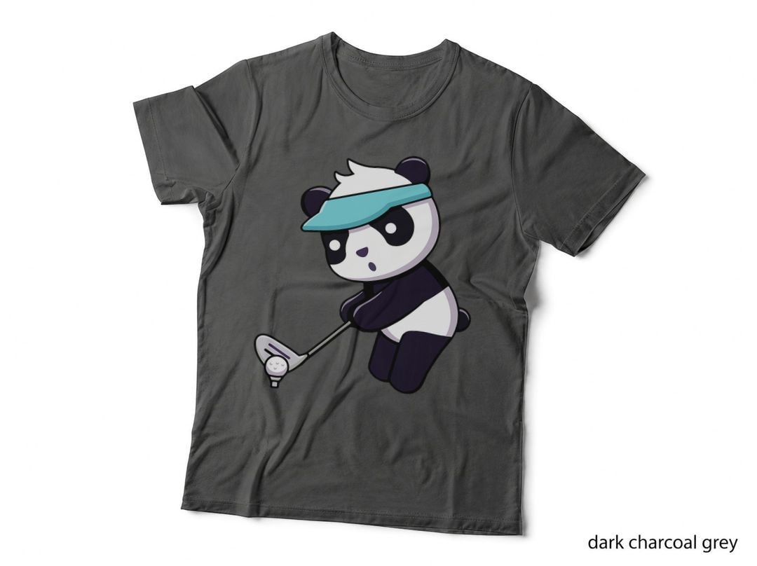 Panda Playing Golf Funny Animal Golfer Panda Bear Golfing T-Shirt