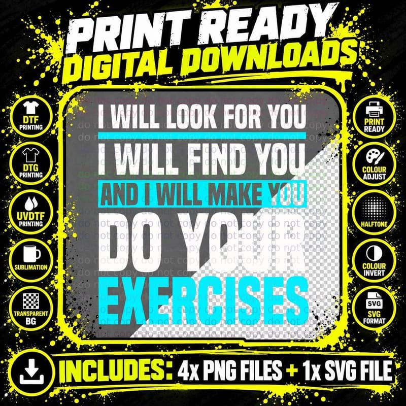 Personal Trainer Instructor Fitness Workout Coach Gym Png SVG Digital Bundle