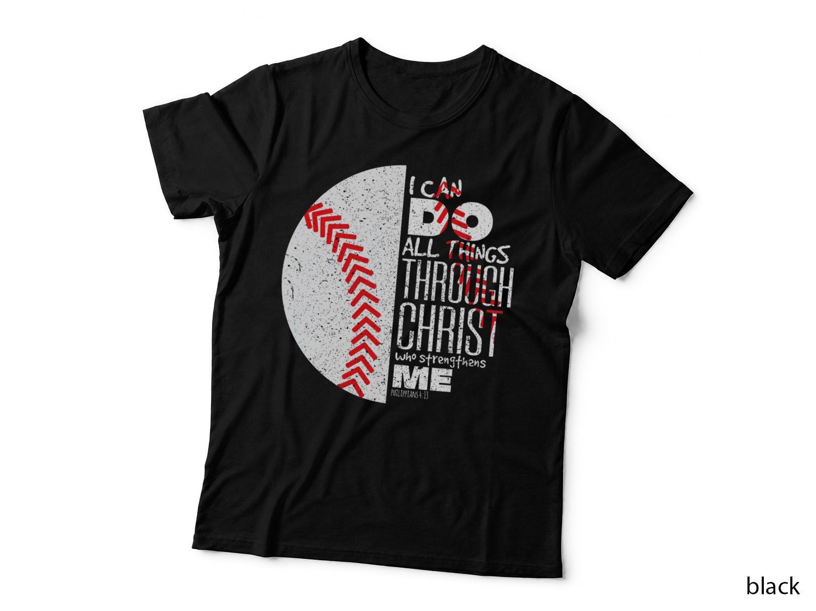 Philippians 413 Christian Baseball Funny Bible Verse Gift T-Shirt