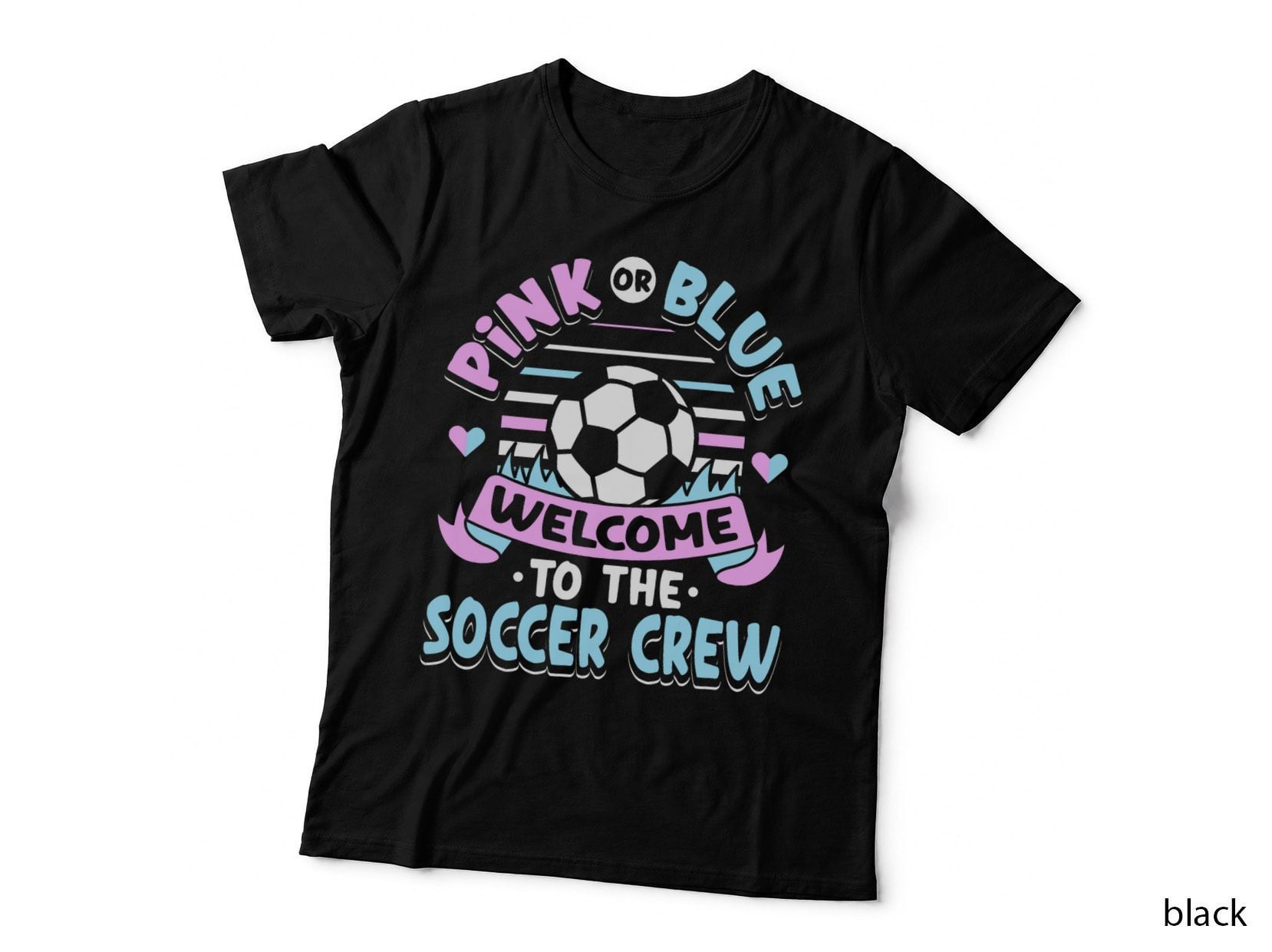Pink or Blue Welcome to the Soccer Crew Gender Reveal Party T-Shirt