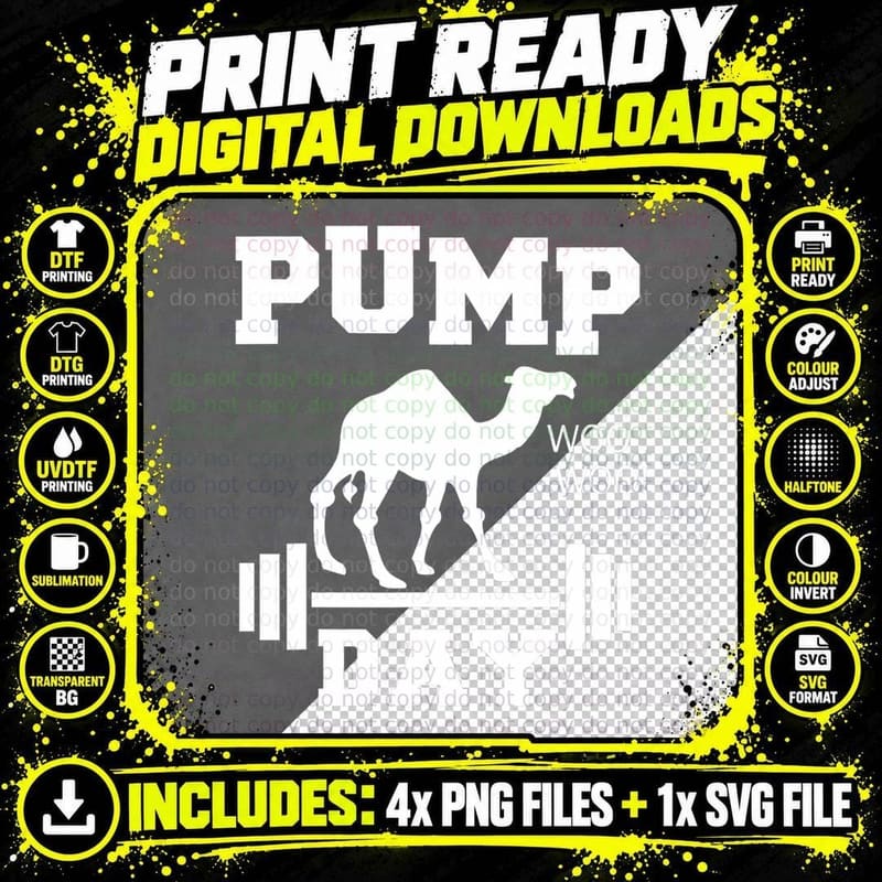 Pump Day Shirt Men Gym Workout Camel Gift T-Shirt Png SVG Digital Bundle