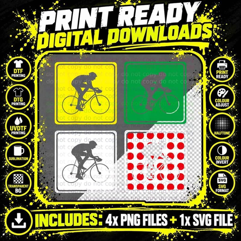Racing Road Bike Jersey Bicycle Cycling Race Street Png SVG Digital Bundle