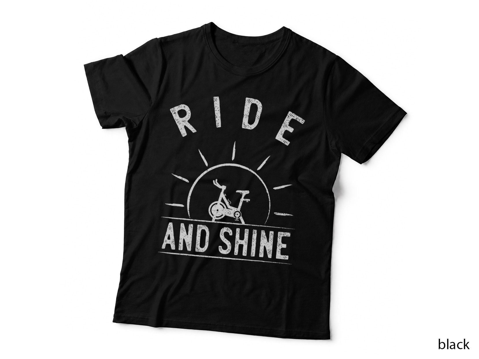 Ride and Shine Funny Indoor Spinning Spin Class Workout Gym T-Shirt