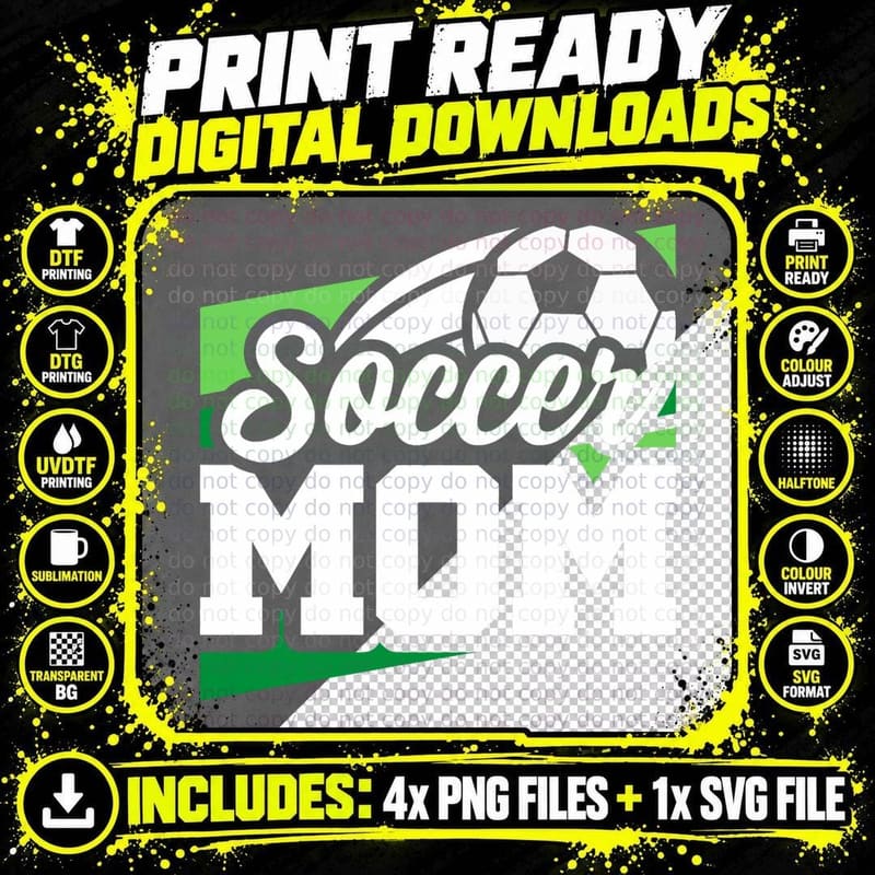 Soccer Mom - Kids Soccer Game - Soccer Birthday - Soccer Png SVG Digital Bundle