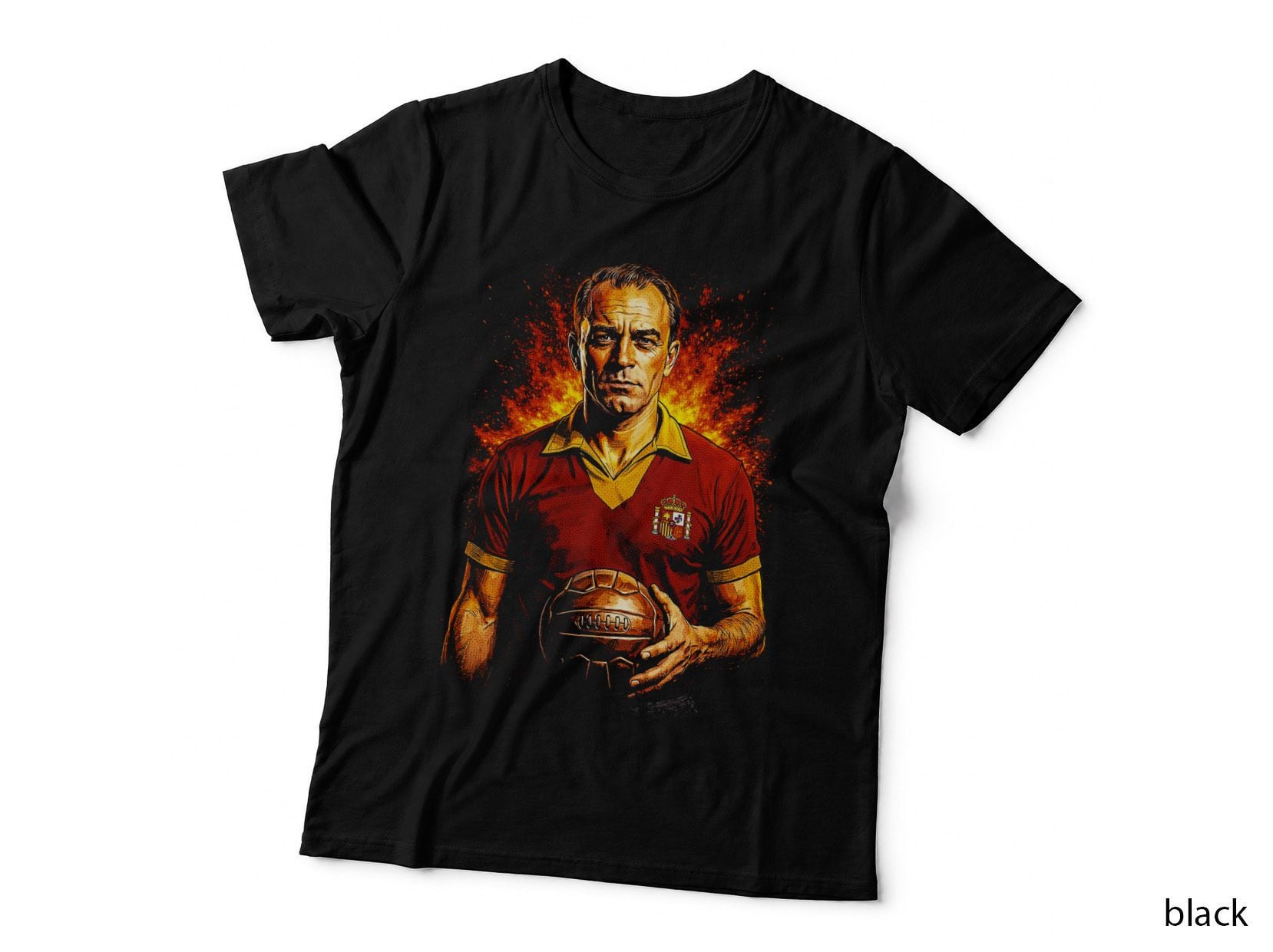 Soccer Player Halftone Print, Football Fan Tee, Spain Pride Apparel