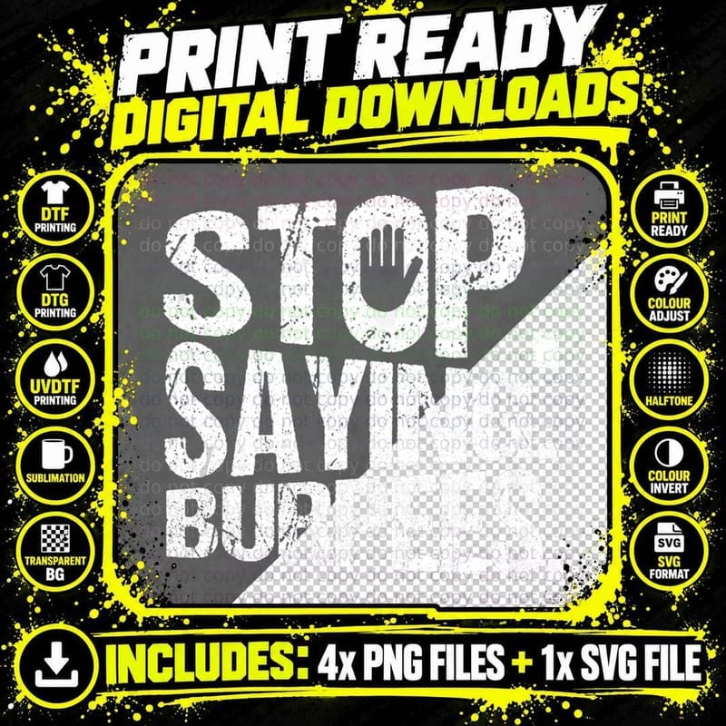 Stop Saying Burpees Fitness Quote Gym Workout Png SVG Digital Bundle