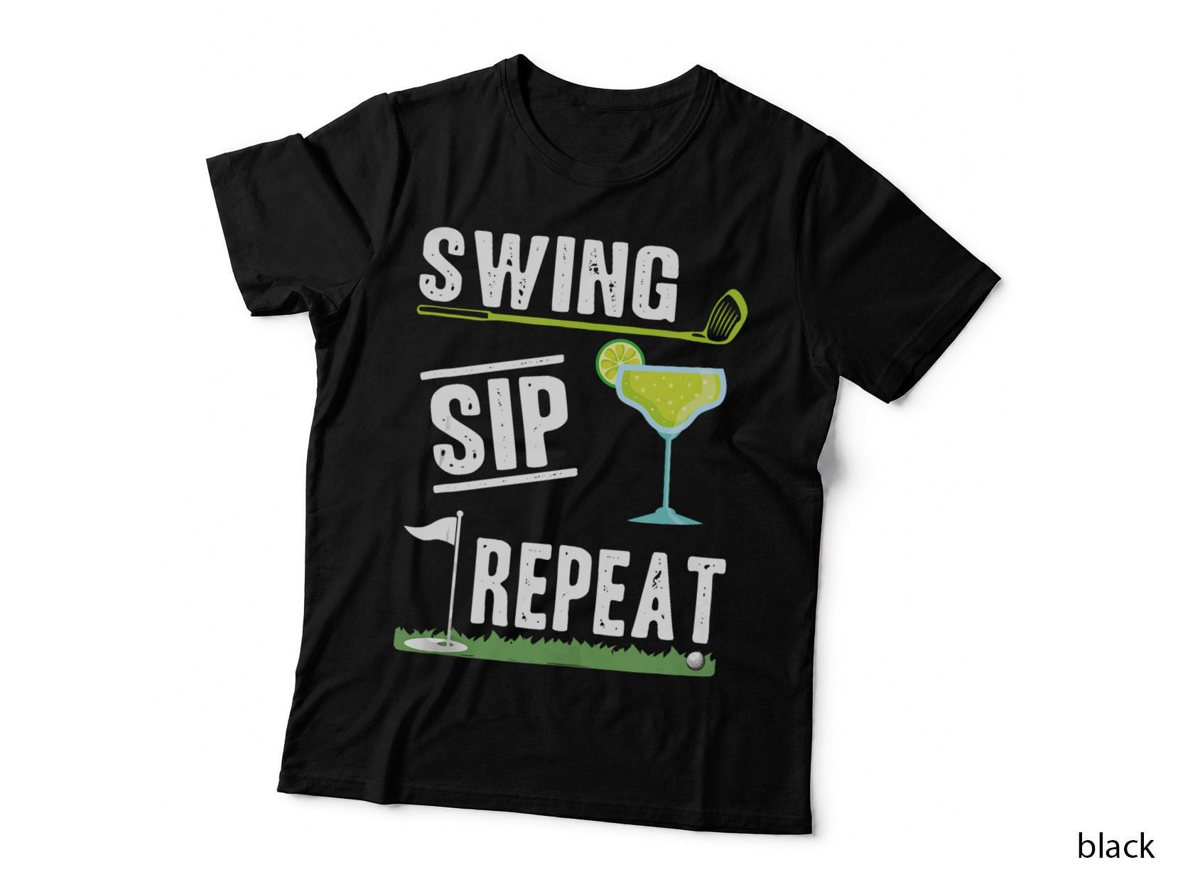 Swing Sip Repeat Golf Margarita Lover Golfer Funny T-Shirt