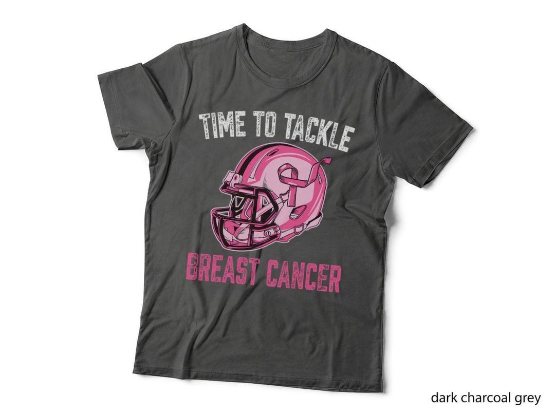 Tackle Breast Cancer Football Helmet Pink Ribbon Awareness T-Shirt