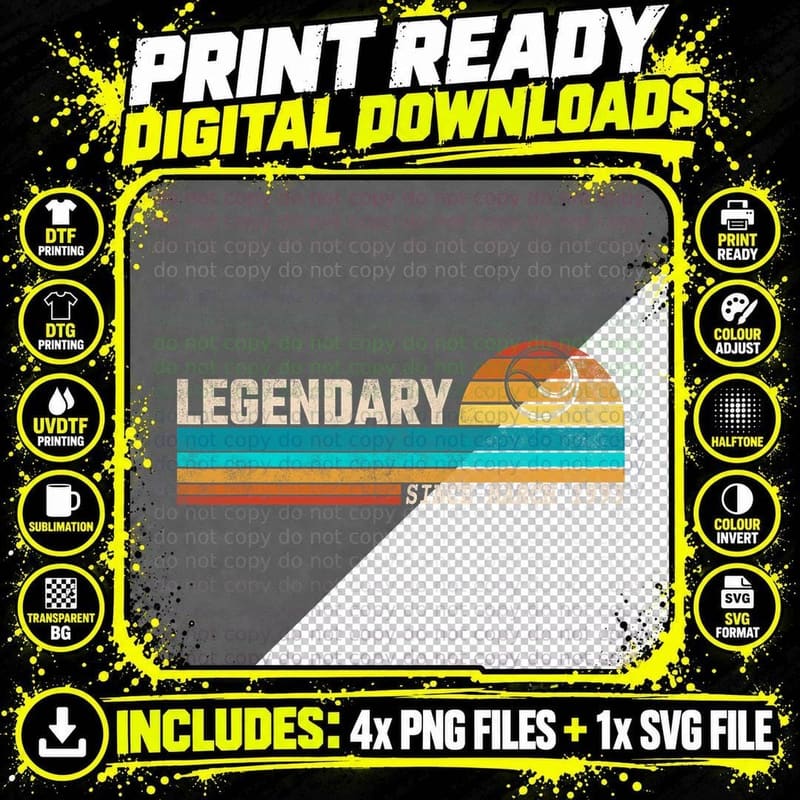 Tennis Player Legend Since March 1993 Birthday T-Shirt Png SVG Digital Bundle