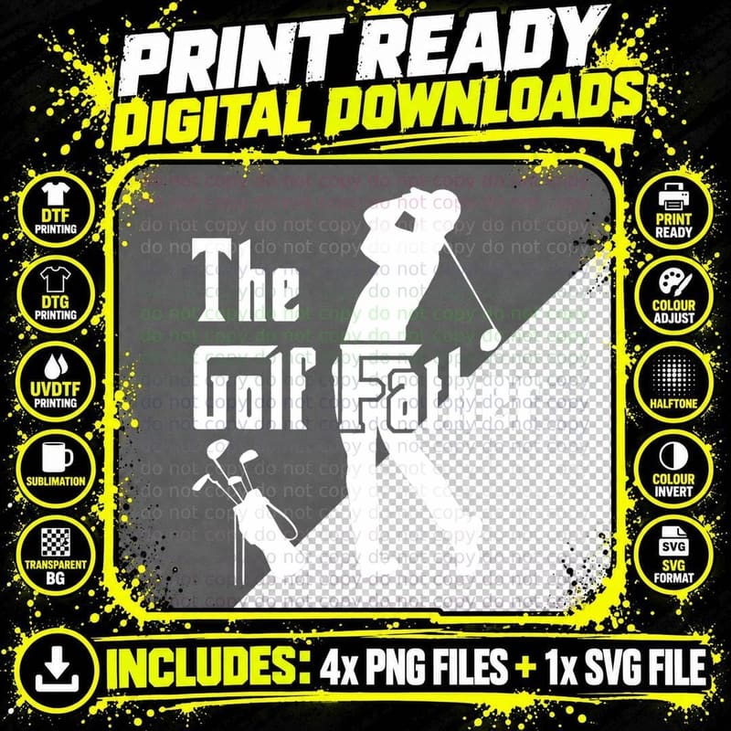 The Golf Father Funny Golfing for Golfer Father's Day Png SVG Digital Bundle