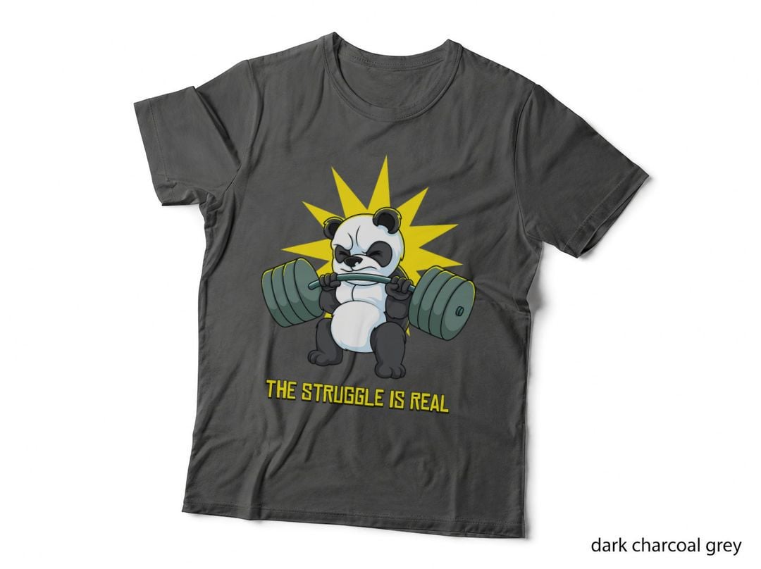 The Struggle Is Real Panda T-Shirt Bear Deadlift Gym T-Shirt