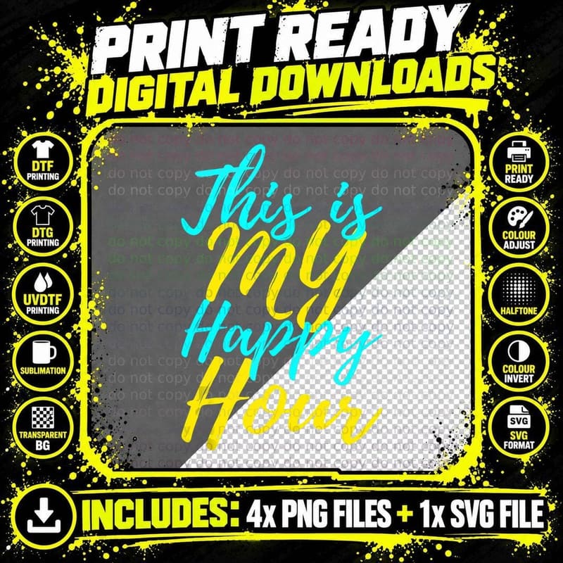 This Is My Happy Hour Gym, Workout Lover Lifestyle Png SVG Digital Bundle
