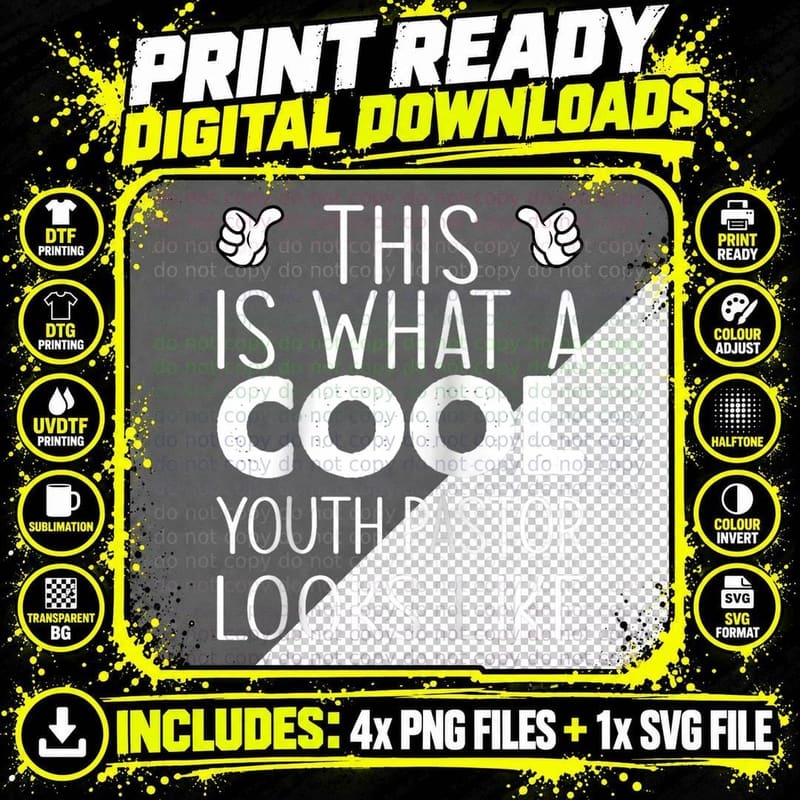 This Is What a Cool Youth Pastor Looks Like Png SVG Digital Bundle