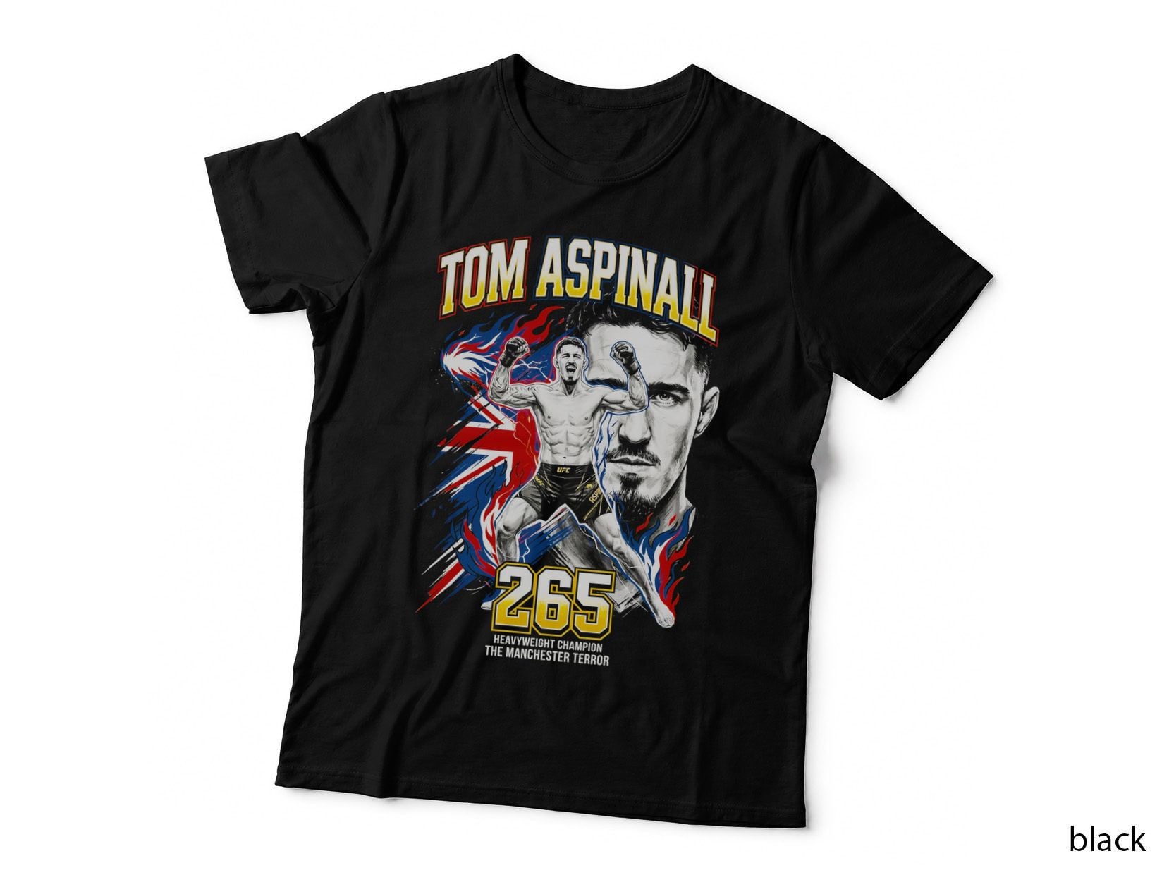 Tom Aspinall MMA 265 Fight Tee, Boxing Champ Print, Knockout Power Gift