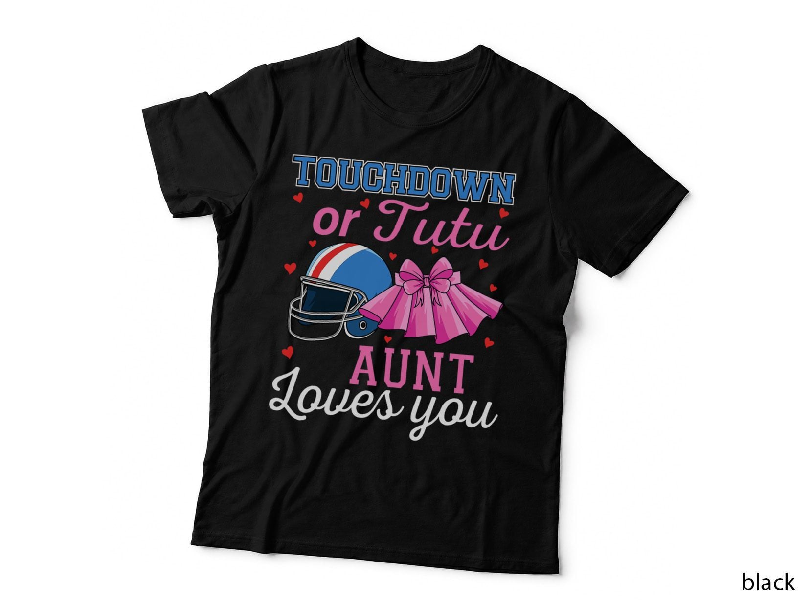Touchdown or Tutu Aunt Loves You Football Baby Shower T-Shirt