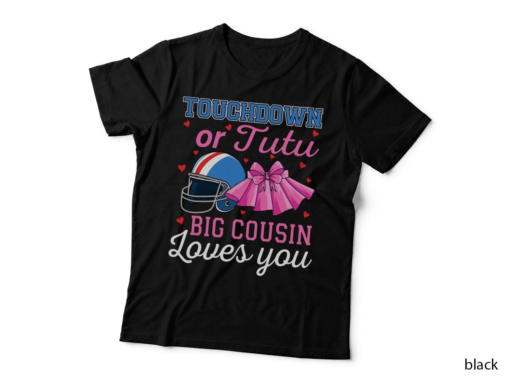Touchdown or Tutu Big Cousin Loves You Football Baby Shower T-Shirt
