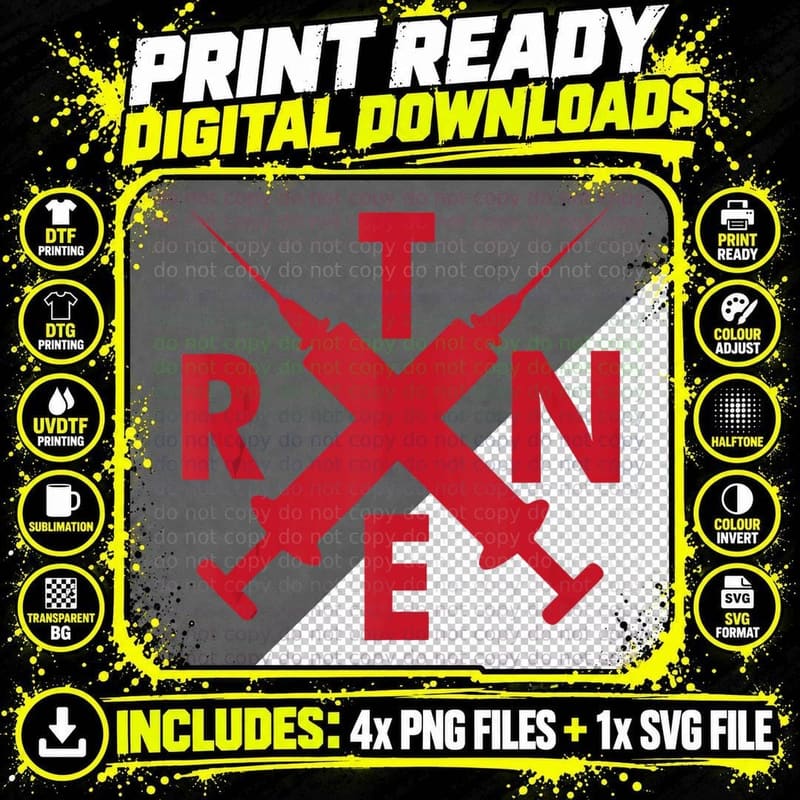 Tren Funny Bodybuilding Gym Powerlifting Fitness Design Png SVG Digital Bundle