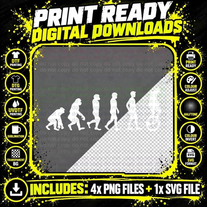 Unicycle Evolution Cycling Unicyclist Unicycle Balancing Png SVG Digital Bundle