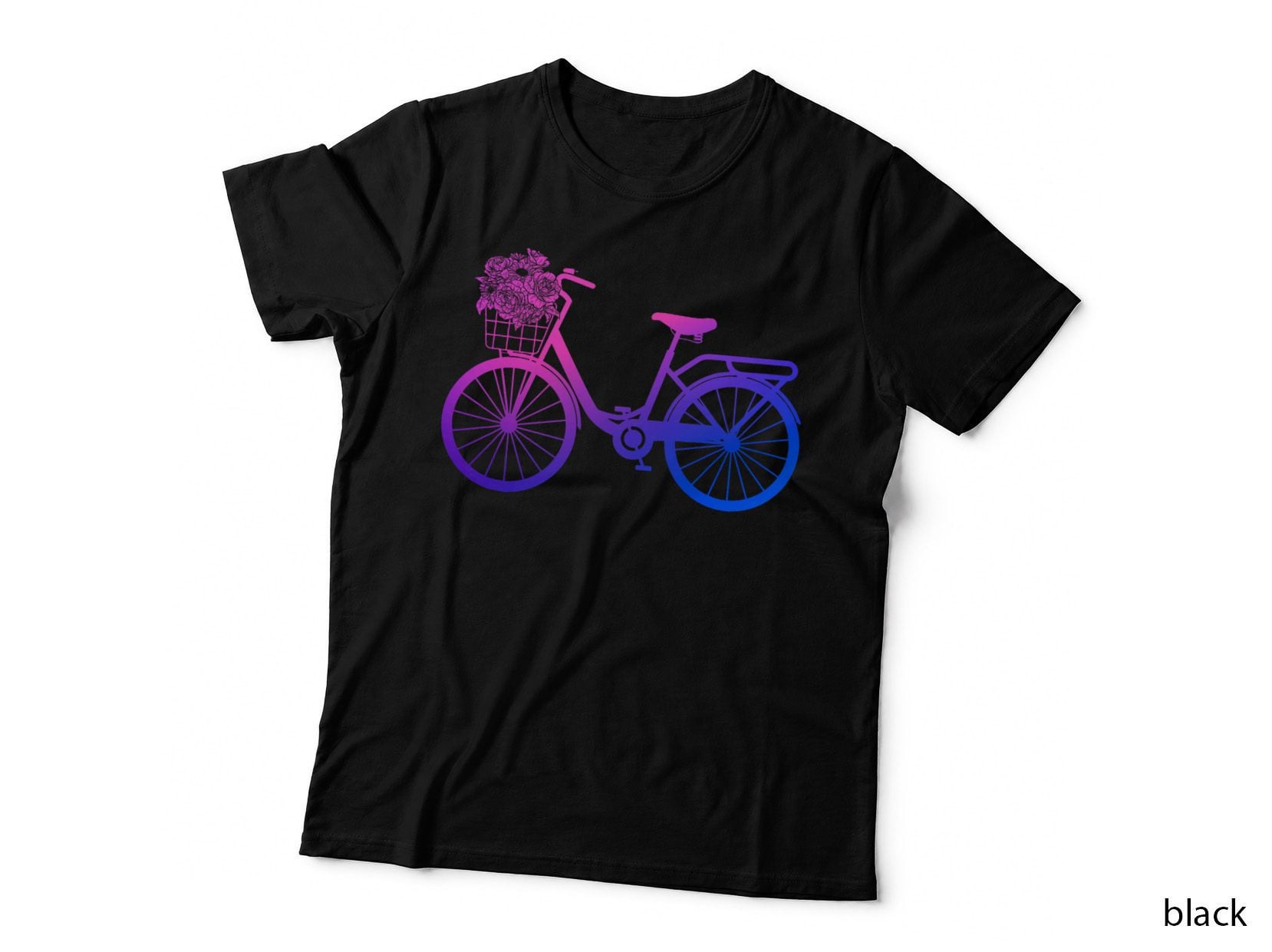 Vintage Antique Cycling Flower 60s Hippie Bicycle T-Shirt