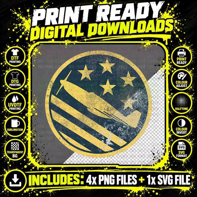 WW2 P-51 Fighter Plane Tee Retro Air Force T Shirt Png SVG Digital Bundle