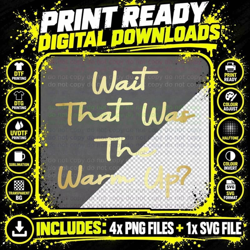 Wait That Was the Warm up Funny Fitness Workout Gym Png SVG Digital Bundle