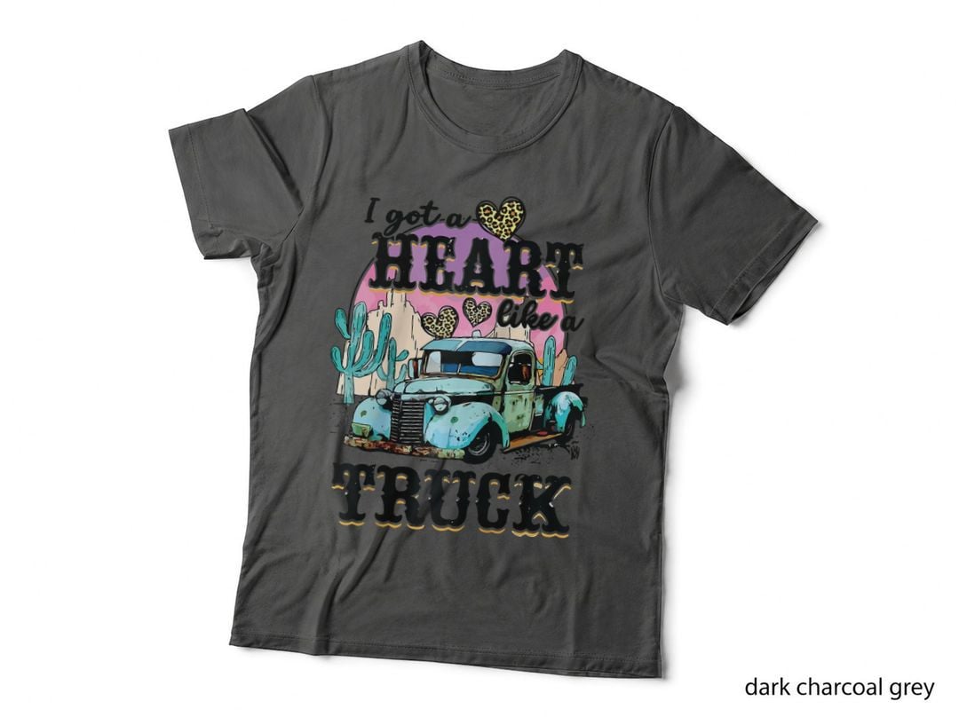 Western Sunset Cowgirl I Got a Heart Like a Truck, Cool Design T-Shirt