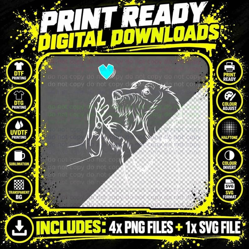 Wirehaired Dachshund Weiner Dog Boys Girls Kids Women Png SVG Digital Bundle