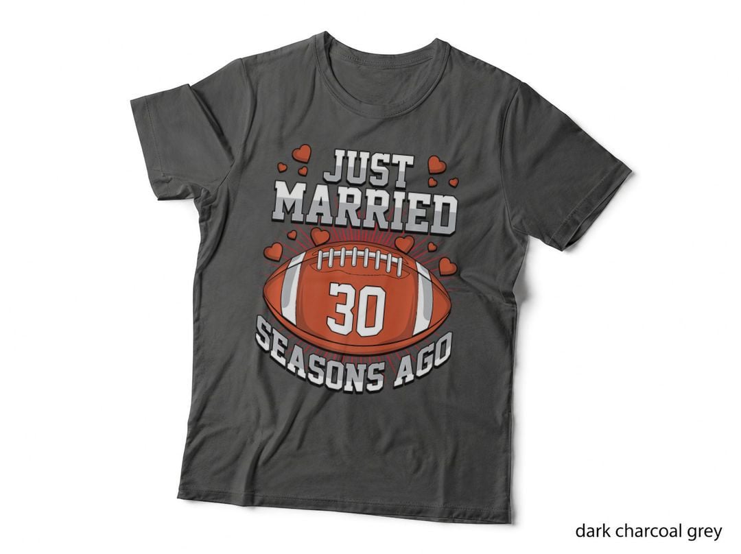 30th Wedding Anniversary Married 30 Football Seasons T-Shirt