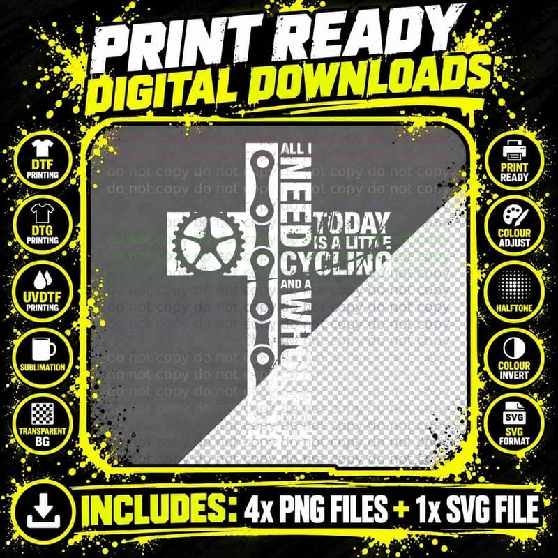 All I Need Is Cycling and Jesus Christian Religious Png SVG Digital Bundle