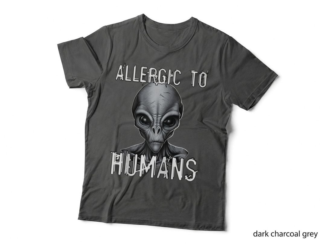 Allergic to Humans Funny UFO Paranormal Alien Gift Lover T-Shirt