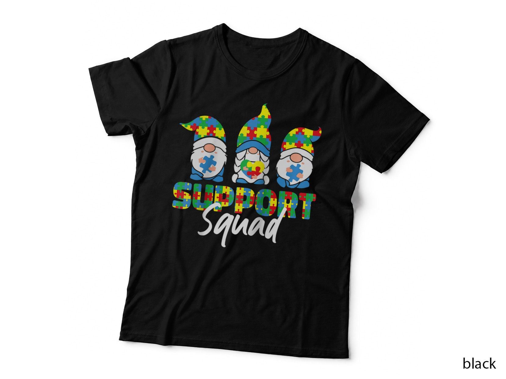 Autism Awareness Month Support Squad Gnomes Gift Lover T-Shirt