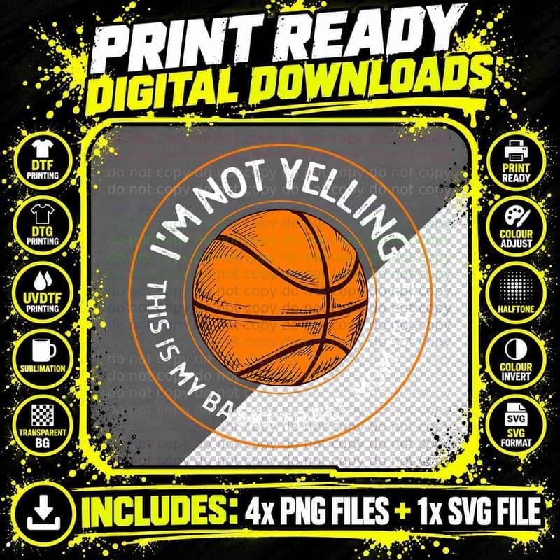 Basketball Mom Voice - Funny Basketball Mama T-Shirt Png SVG Digital Bundle